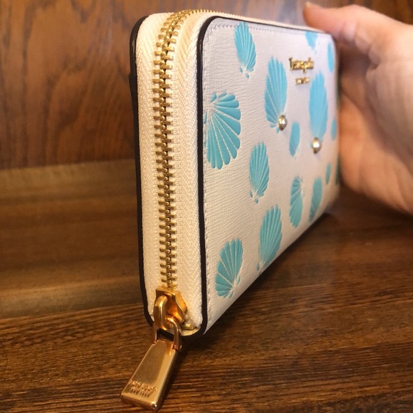 NWT-Kate Spade-Morgan-Seashell ๐Embossed-Zip-Around Continental Wallet-$210 - Picture 4 of 12